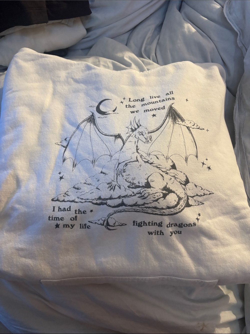 Taylor Swift White Graphic Dragon Sweater